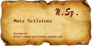 Metz Szilviusz névjegykártya